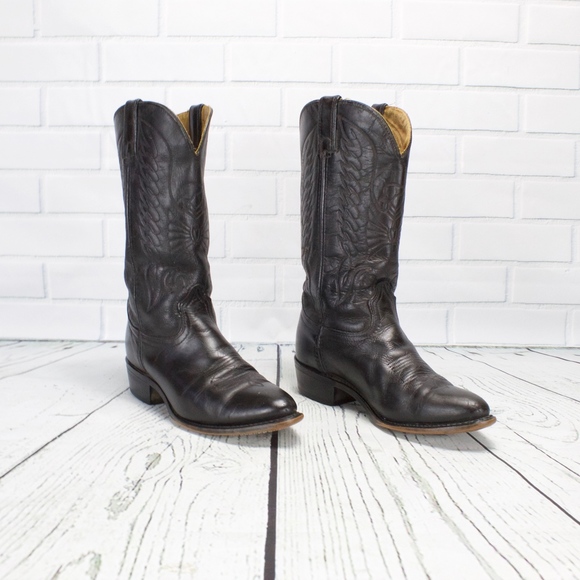 Durango Black Leather Western Moto Boots Size 8.5 - Picture 4 of 8